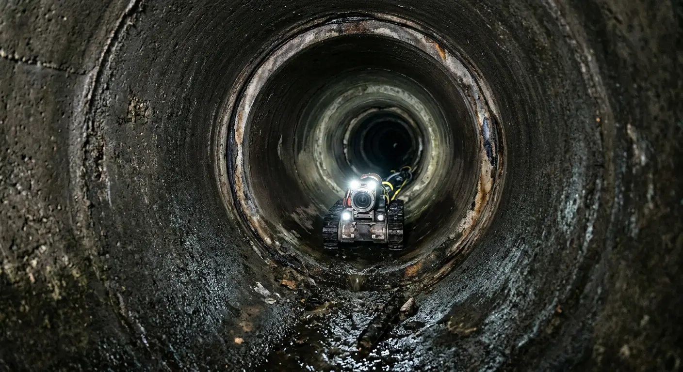Robotic sewer camera inspecting pipe interior for Sewer Line Cleaning in Catalina Foothills